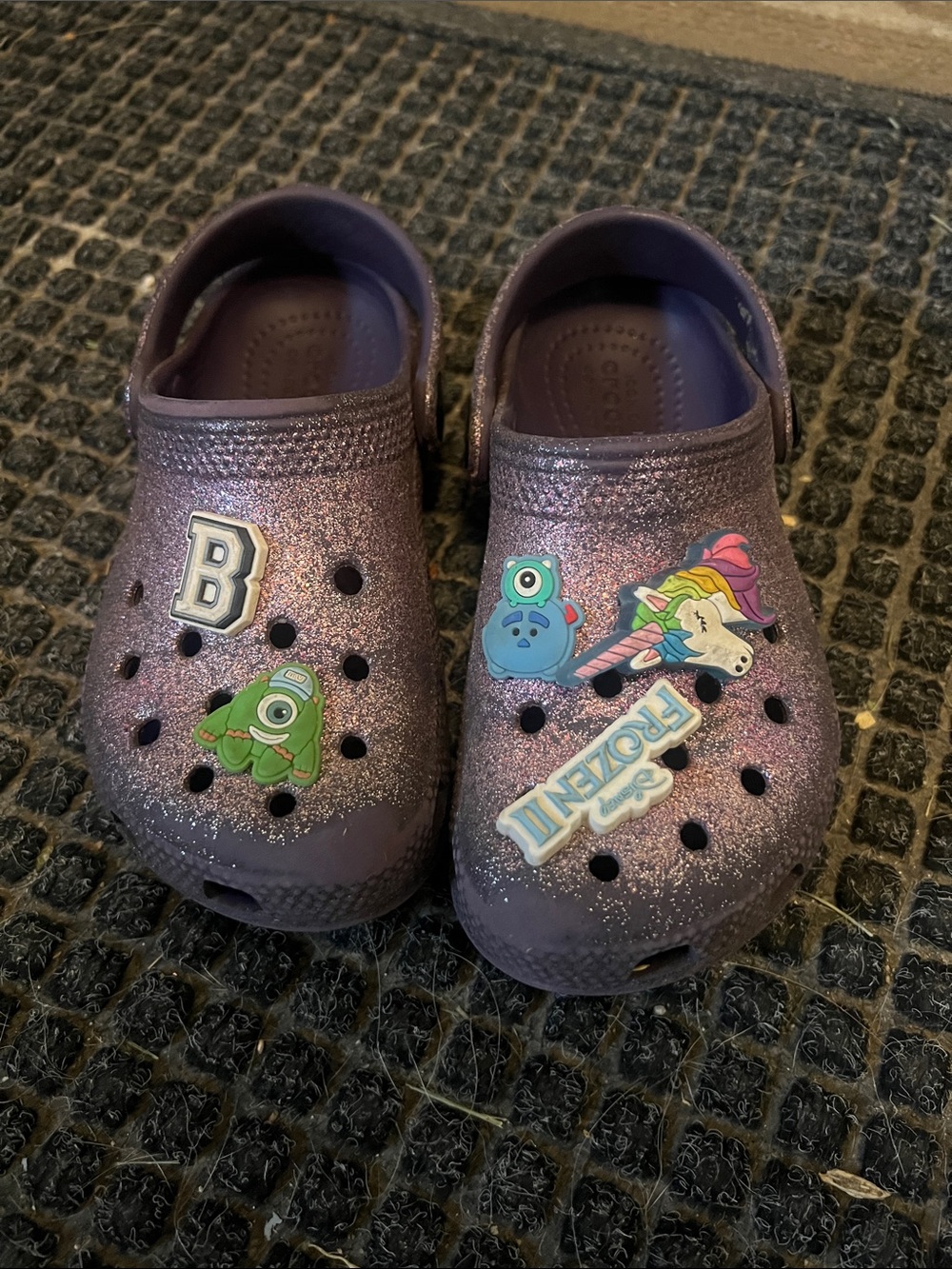 Kids Glitter Crocs - Purple